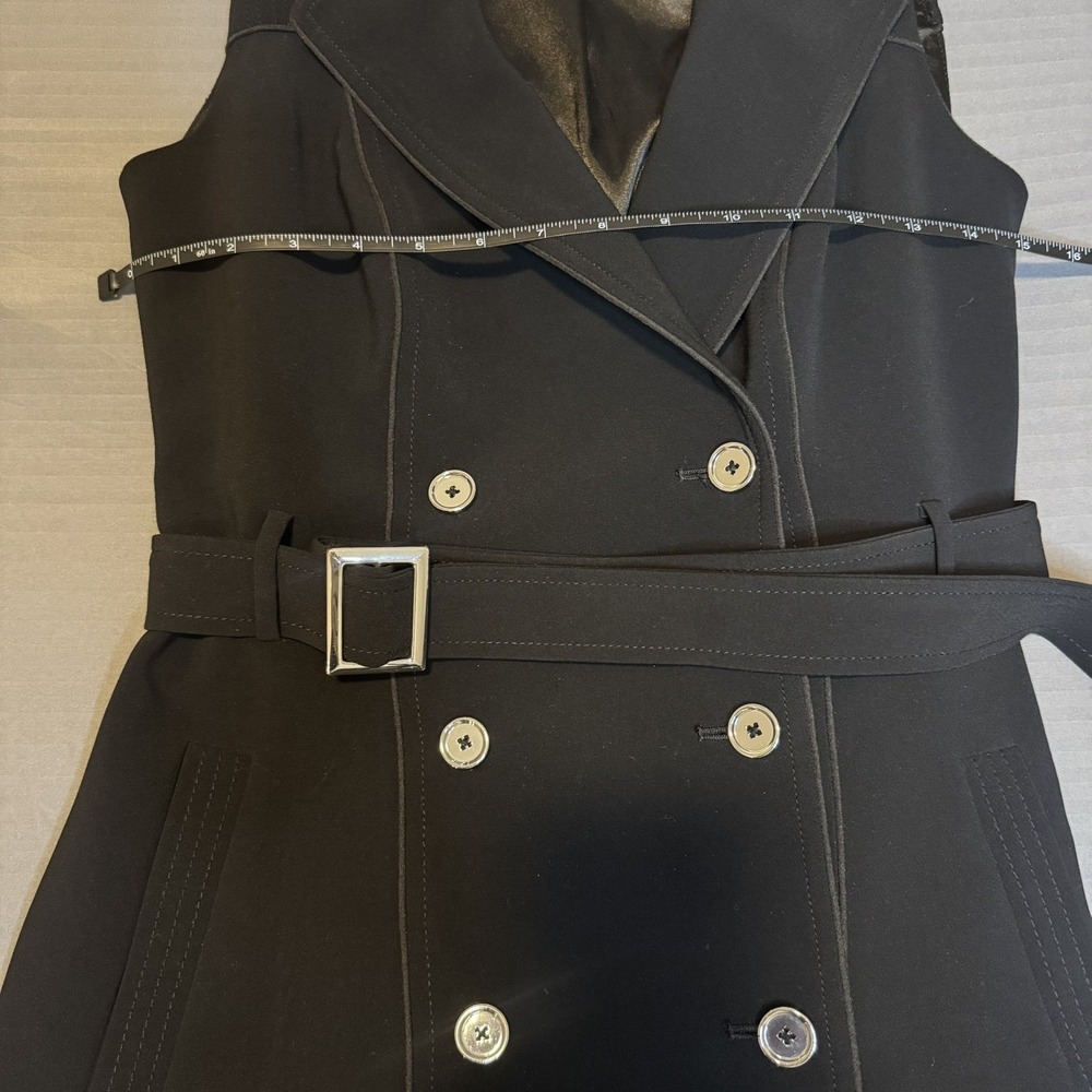 White House Black Market Sleeveless Trench Iconic Women Dress in Black Size 2 - Picture 2 of 5